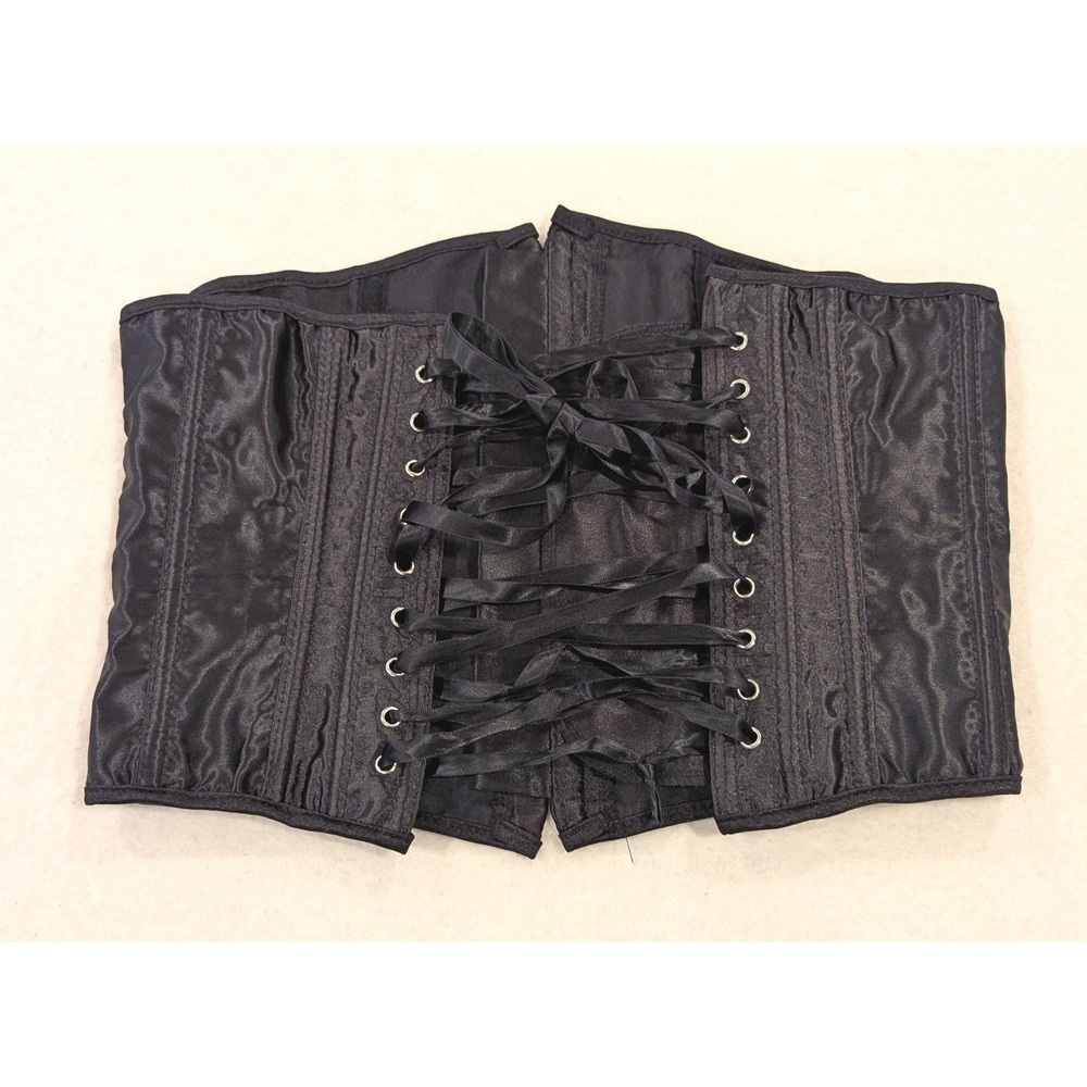 Lace-Up Corset Waist Cincher – Black – Size M